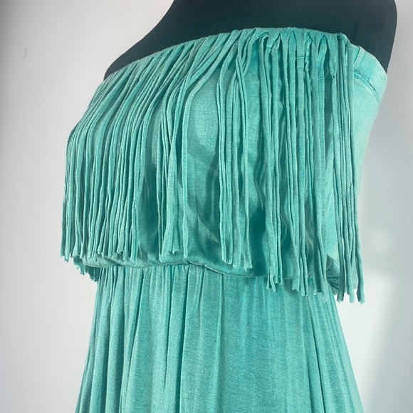 Turquoise mini Dress with Tassels, Medium, Santa Fe - Picture 7 of 8